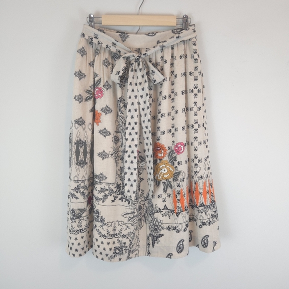 Vineet Bahl Dresses & Skirts - Anthropologie Vineet Bahl Women's Devi Floral Embroidered Midi Skirt